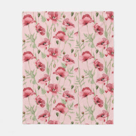 Manta Polar Flores de pradera imprime una casa de campo