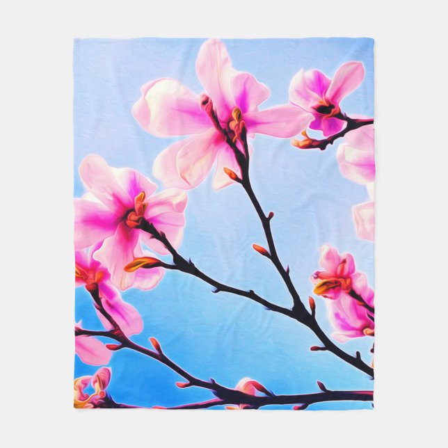 Manta Polar Flores de primavera (Anverso)