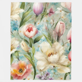 Manta Polar Flores de primavera al estilo del impresionismo
