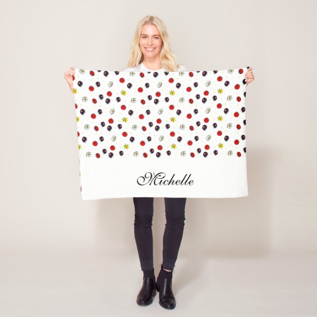 Manta Polar Flores de primavera decorativas personalizadas bla (In situ)