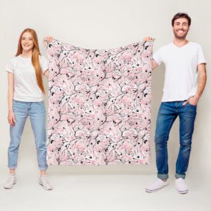 Manta Polar Flores de primavera floridas sin soldadura hojas r
