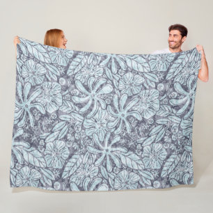 Manta Polar Flores de tiare de la imprenta hawaiana Naupaka il