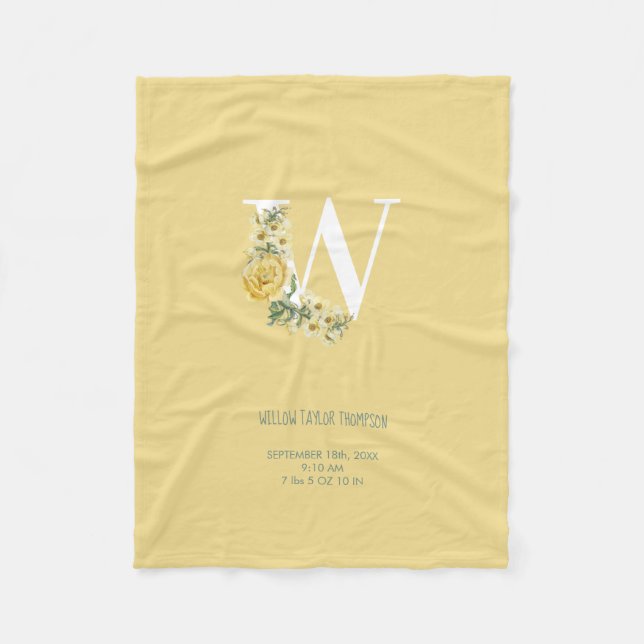 Manta Polar Flores de venado amarillas Estadísticas iniciales  (Anverso)