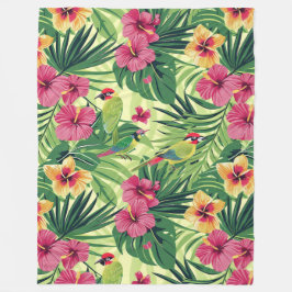 Manta Polar Flores de verano tropical exuberantes