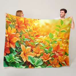 Manta Polar Flores de verano vibrantes