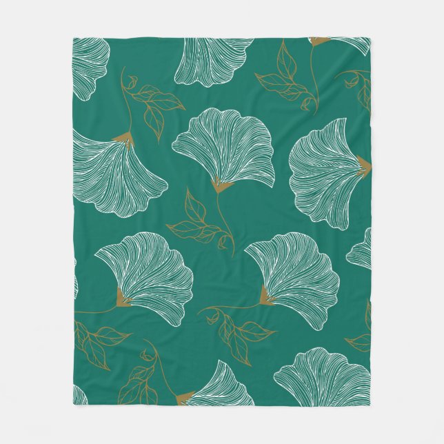 Manta Polar Flores Decorativas Patrón de Seamless (Anverso)