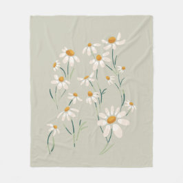 Manta Polar Flores Delicadas De Chamomile, Estética Y Salvaje