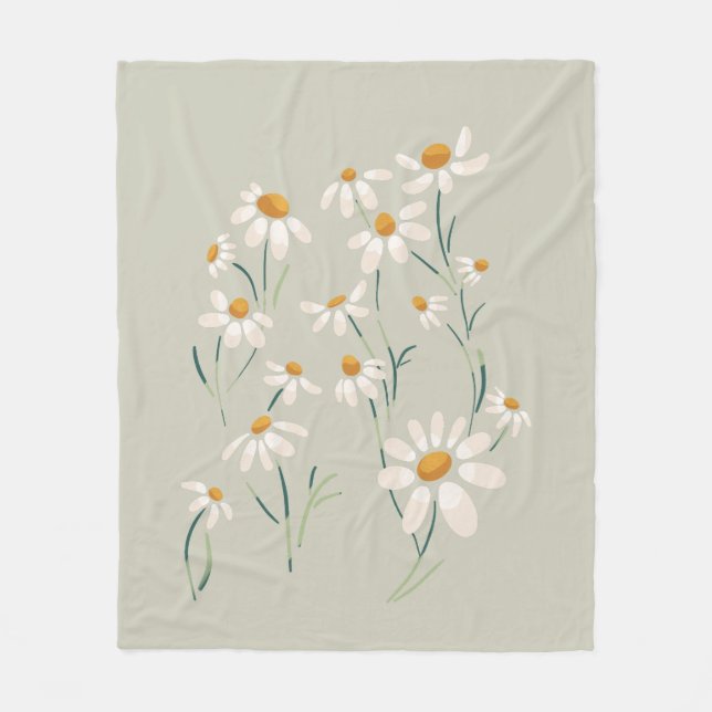 Manta Polar Flores Delicadas De Chamomile, Estética Y Salvaje (Anverso)