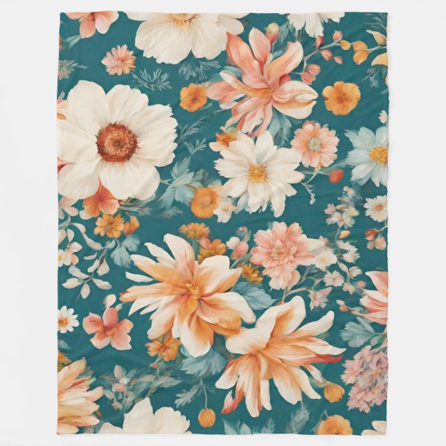 Manta Polar Flores Delicadas Increíbles (Anverso)