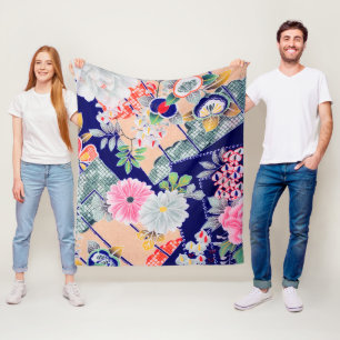 Manta Polar Flores, diseño japonés