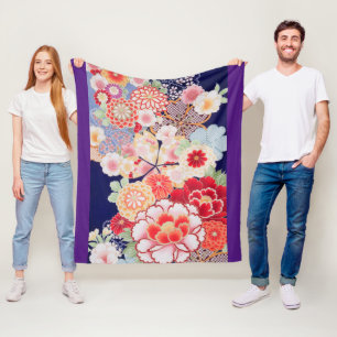 Manta Polar Flores, diseño japonés