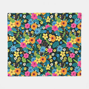Manta Polar Flores Ditsy Vibrantes Diseño de Patrón Floral-437