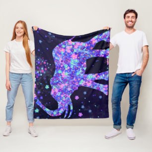 Manta Polar Flores elefantes - Alegría de primavera