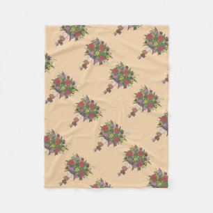 Manta Polar Flores en el Día de la Madre con las manos pequeña