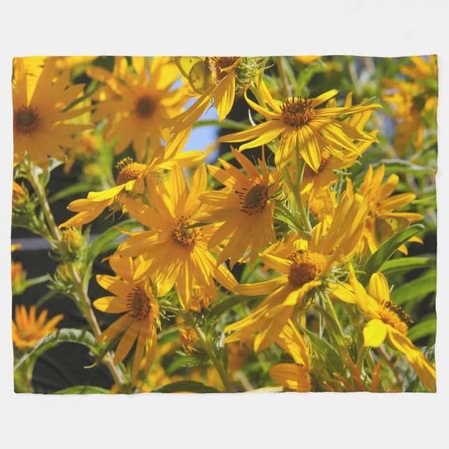 Manta Polar Flores en mi hierbas " flores en mi hierba " (Frente (Horizontal))