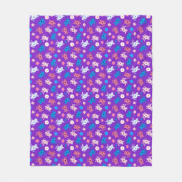 Manta Polar Flores en morado