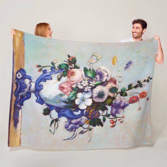 Manta Polar Flores en una verja de Rococo, Paul Cezanne (In situ)