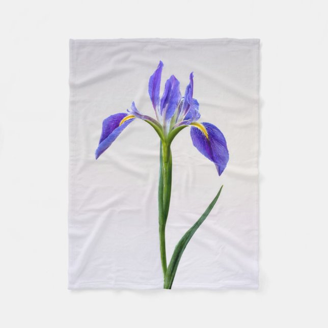 Manta Polar Flores | Flor Iris Púrpura (Anverso)