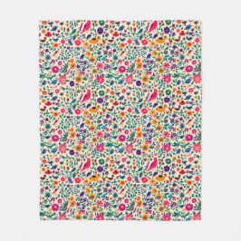 Manta Polar Flores folclóricas coloridas \ aves