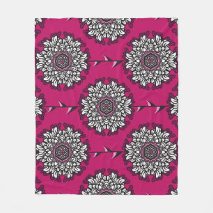 Manta Polar Flores Gráficas Florales Pink Seamless