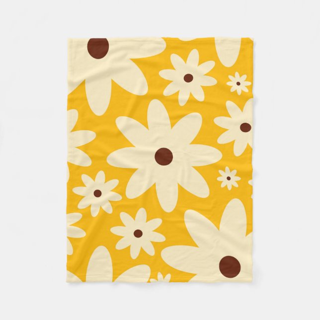 Manta Polar Flores hippie retro (Anverso)