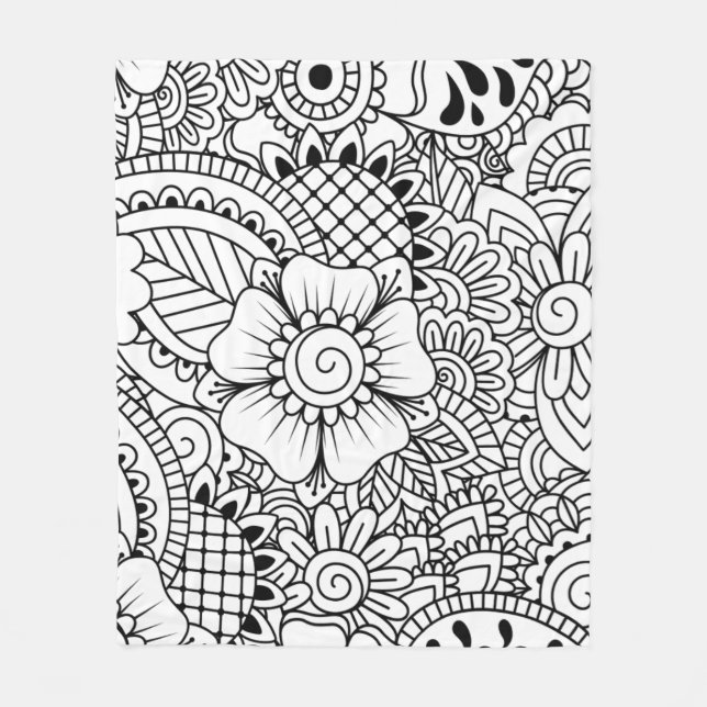 Manta Polar Flores inspiradas (Anverso)