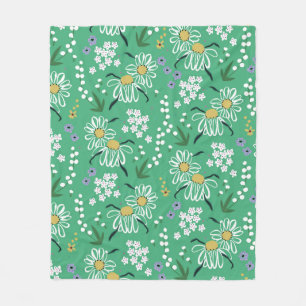 Manta Polar flores lindas y botiquinas retro pintado a mano vi