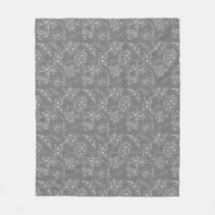 Manta Polar Flores lisas Patrón 01b. Gray BG