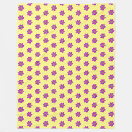 Manta Polar Flores moradas amarillas claras