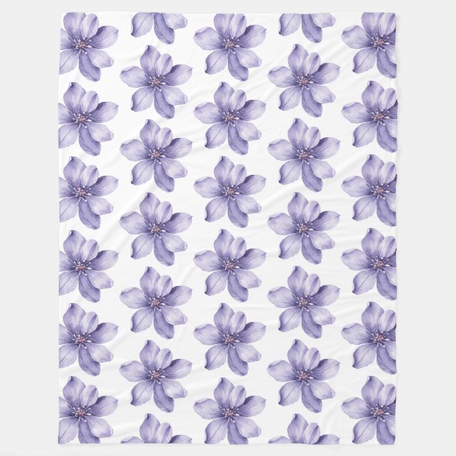Manta Polar Flores Moradas Bonitas (Anverso)