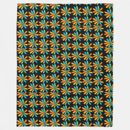 Manta Polar Flores naranja, Verde Y Azul