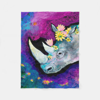 Manta Polar Flores para el rinoceronte