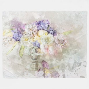 Manta Polar *~* Flores Pastel AR26 Clásico Romántico Moderno