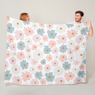 Manta Polar Flores Patrón moderno y fresco