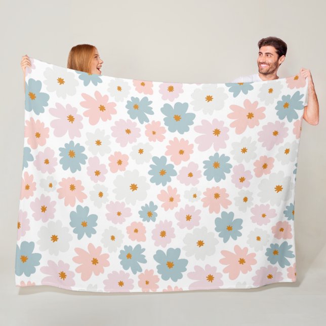 Manta Polar Flores Patrón moderno y fresco (In situ)