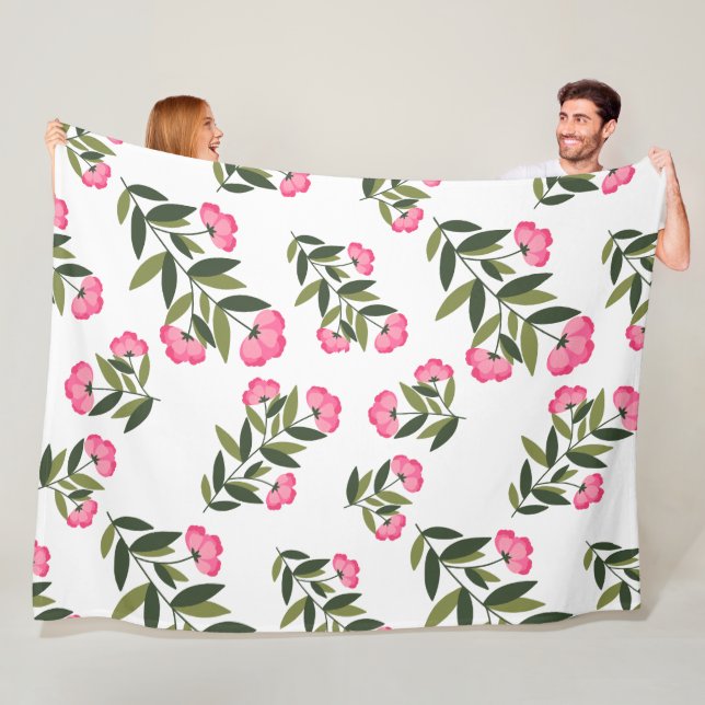 Manta Polar Flores Patrón moderno y fresco (In situ)