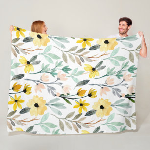 Manta Polar Flores Patrón moderno y fresco