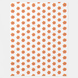 Manta Polar Flores pequeñas Naranjas
