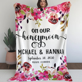 Manta Polar Flores Pintadas En Nuestra Acuarela De Luna De Mie