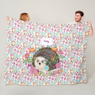 Manta Polar Flores populares Woodland Hedgehog Named Blanket