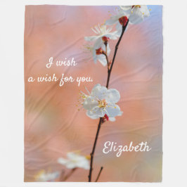 Manta Polar Flores preciosas de albaricoque japonesas