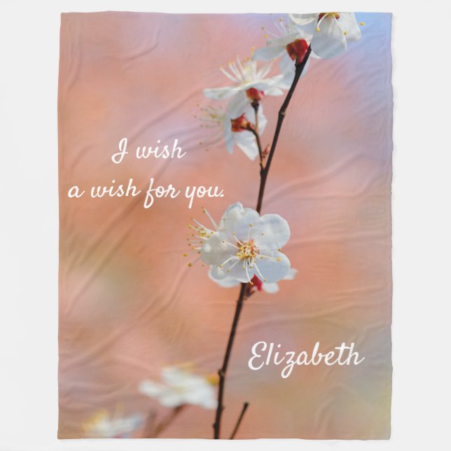 Manta Polar Flores preciosas de albaricoque japonesas (Anverso)