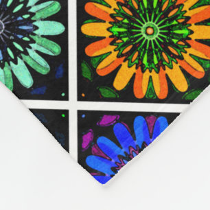 Manta Polar Flores radiantes abstractas con floraciones surrea