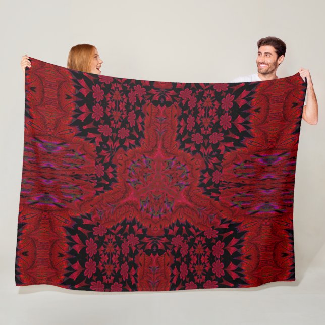 Manta Polar Flores rojas en el jardín 3 (In situ)