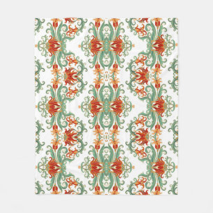 Manta Polar Flores rojas estilo chino ornamental