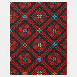 Manta Polar Flores rojas Patrón de tatuajes de bordado de Pale