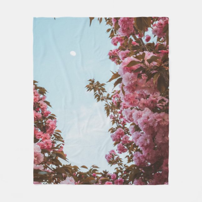 Manta Polar Flores rosadas con cáscara (Anverso)