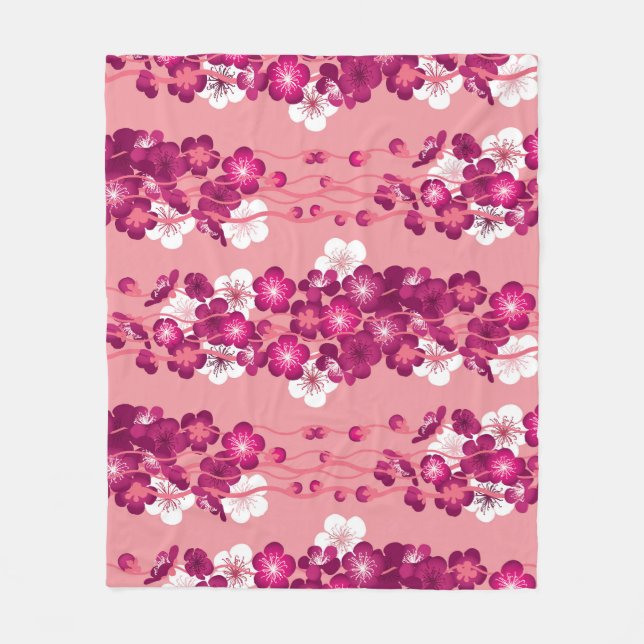 Manta Polar Flores rosadas de rosa: fondo sin costuras. (Anverso)