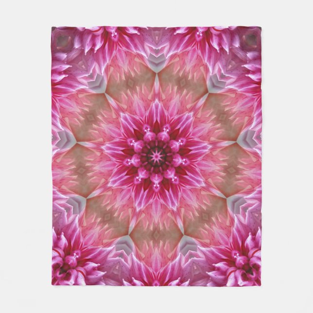 Manta Polar Flores rosadas en flor  (Anverso)