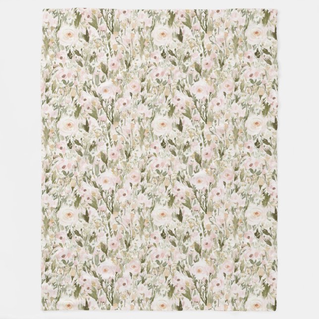 Manta Polar Flores Rosadas Hermosas (Anverso)